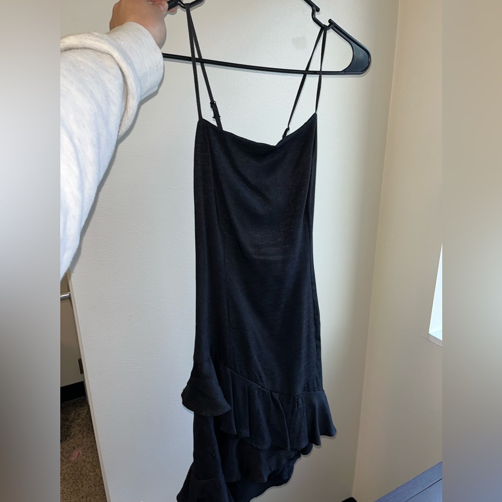 black bow ruffle dress